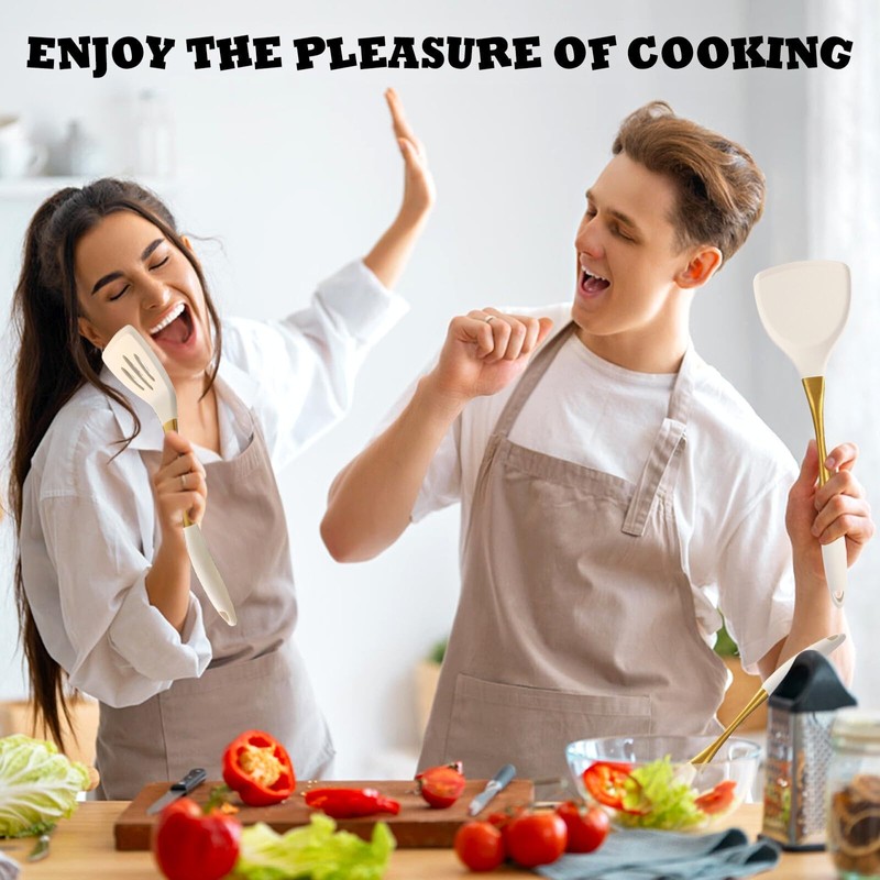 Heat-Resistant Silicone Kitchen Spatula Set – Non-Toxic Cooking Utensils with