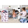 VAIVUSTO Pink Butterfly Laundry Basket,Waterproof Collapsible Canvas Large Clothes Basket,Laundry