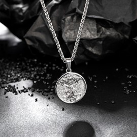 Speroto Tree of Life Necklace, Mens Carved Tree of Life Pendant Necklace with Rope Chain 20 inch Silver (22.00, wheat chain)