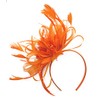 Orange Net Hoop Feather Hair Fascinator Headband Wedding Royal Ascot