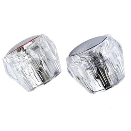 Deva DAC179 Profile Acrylic Tap Heads Bathroom Kitchen Sink Covers Standard Replacement for Leaking Aging Taps-1/2 Revivers-Hot Cold Top Indicator, Clear, One Size