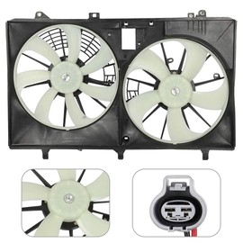 Radiator Condenser Fan Assembly Cooling Fan Driver Passenger Side/LH RH 621-530 KFKGF Universal Slim Fan Push Pull Radiator Condenser Fan Assembly Cooling 12V Mount Kit 2011-2016 for Toyota for Sienna
