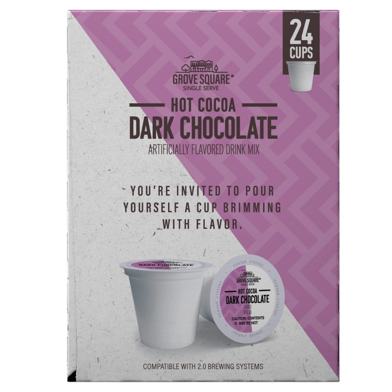 Grove Square Hot Cocoa Dark Chocolate, 24 Single Serve Cups