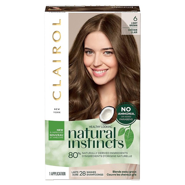 Clairol Natural Instincts Semi-Permanent, 6 Light Brown, 1 Count