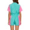 Yisfri Women 80's 90's Retro One Piece Zipper Jumpsuit Theme