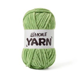 Fluffy Chenille Yarn for Crocheting, Chunky Velvet Yarns for Crochet Amigurumi, Baby Yarn for Crocheting Soft Blanket, 87.4yds /3.5 oz Bulky Yarns for Crafts/Hats/Shoes/Socks (Avocado Green)
