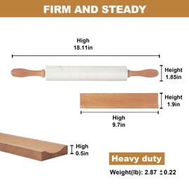 Koville Marble Rolling Pin, Non-Stick Polished Dough Roller, Pasta, Dumpling, Ravioli, Fondant,Pie Crust, Kitchen Baking Pastry Tools(Namib Fantasy)