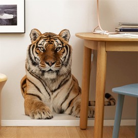 WOHAHA Tiger Animals Wall Stickers Safari Jungle Animals Wall Decals Decor Removable Wall Murals Peel and Stick Living Room Bedroom Wall Art Decorations