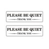 2 PCS Quiet Please Sign Sticker, Self Adhesive Durable Please