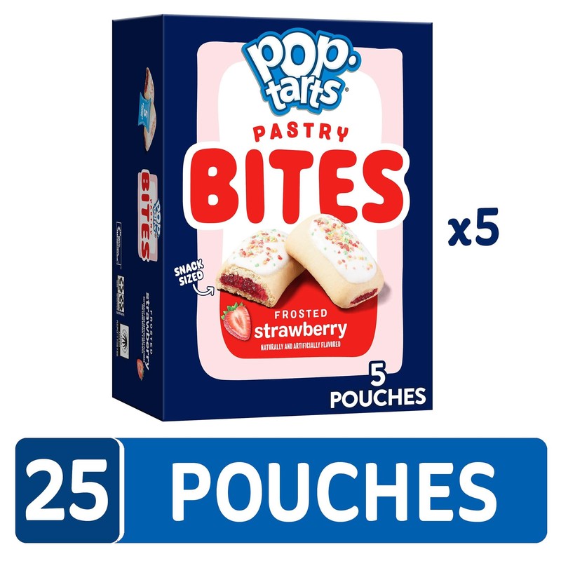 Pop-Tarts Baked Pastry Bites, Kids Snacks, School Lunch, Frosted Strawberry