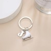 Amaxer White Enamel Ice Skates Shoes Pendant Keyring Alphabet Letters