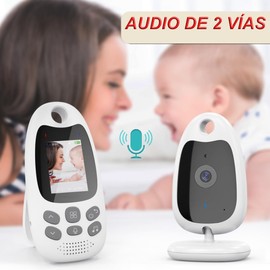 ZINKER Monitor para Bebé con Cámara, Pantalla a Color 2.4”, Audio Bidireccional, Visión Nocturna, Sensor de Temperatura, Canciones de Cuna y Modo VOX