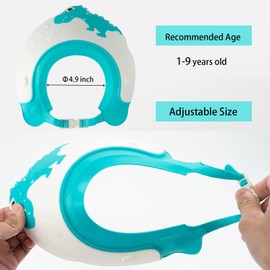 MOSIERRY MOSIERRY 2 Pack Baby Shower Cap with Bath Jug, Toddler Hair Washing Shield Adjustable Baby Bath Visor Shampoo Hat for Toddlers 1-9 Years, Blue