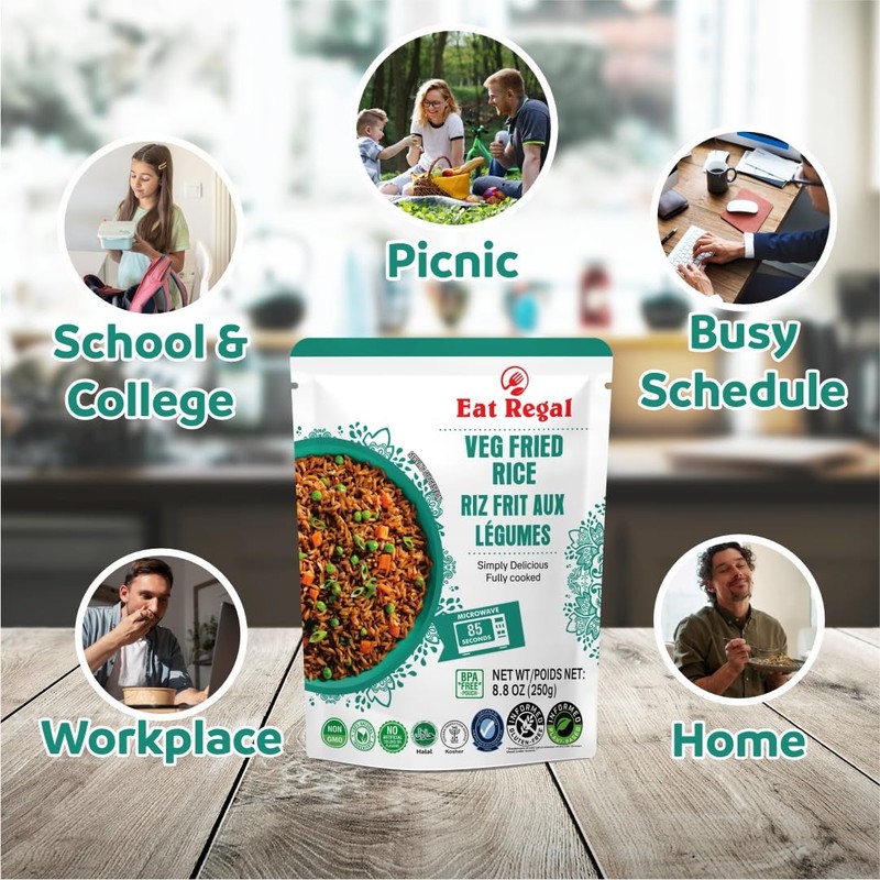 Eat Regal Veg Fried Rice – Microwavable, Ready in 90