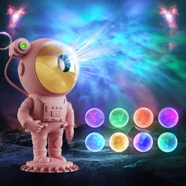 Astronaut Galaxy Star Projector Starry Night Light, Astronaut Projector with Nebula, Timer and Remote Control, Kids Room Decor Aesthetic, for Christmas, Birthdays, Valentine's Day (Pink)