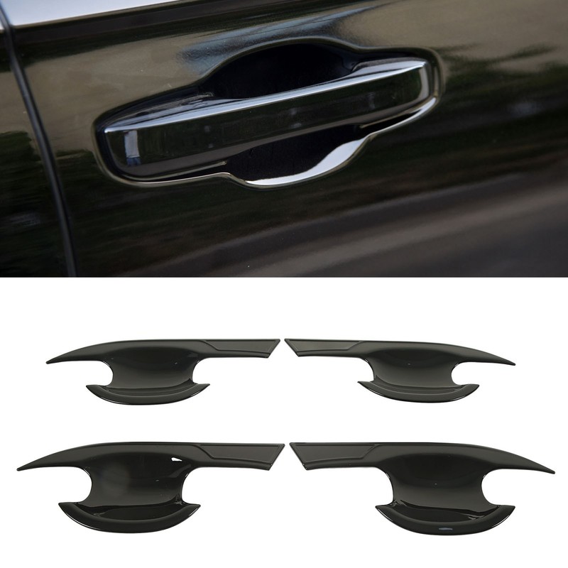 4PCs Car Exterior Door Handle Bowl Protector Glossy Black Cup