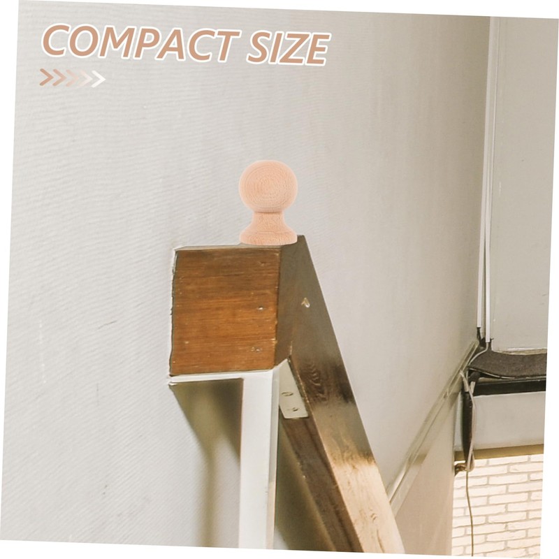 CORHAD Wooden Finials Unfinished Round Wood Ball Finials for Beds