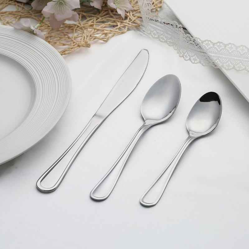 KOOMADE AUDREY 40-Piece Silverware Set Service for 8, Mirror Polished