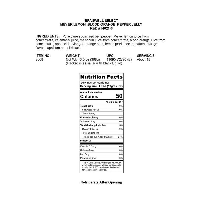 Braswell's Select Meyer Lemon Blood Orange Pepper Jelly