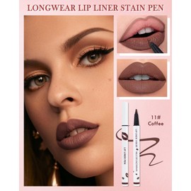Lipliner flüssig, matt, Kaffee-Lipliner & Lip Tint, langanhaltend, Nonstick Cup, wasserfest, Lippenstift, langanhaltend, Lippen, Konturenstift, Make-up, Geschenke für Frauen, 11