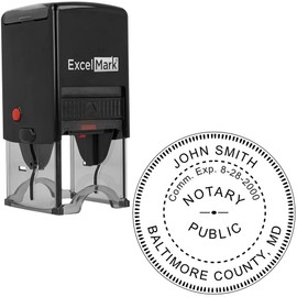 ExcelMark A-43 Self-Inking Round Rubber Notary Stamp - State of Maryland