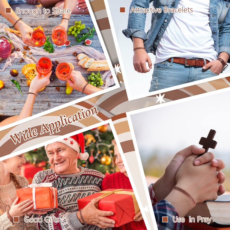 20 Pulseras de Versos de Biblia Cristianas Inspiradores Cuero Brazaletes
