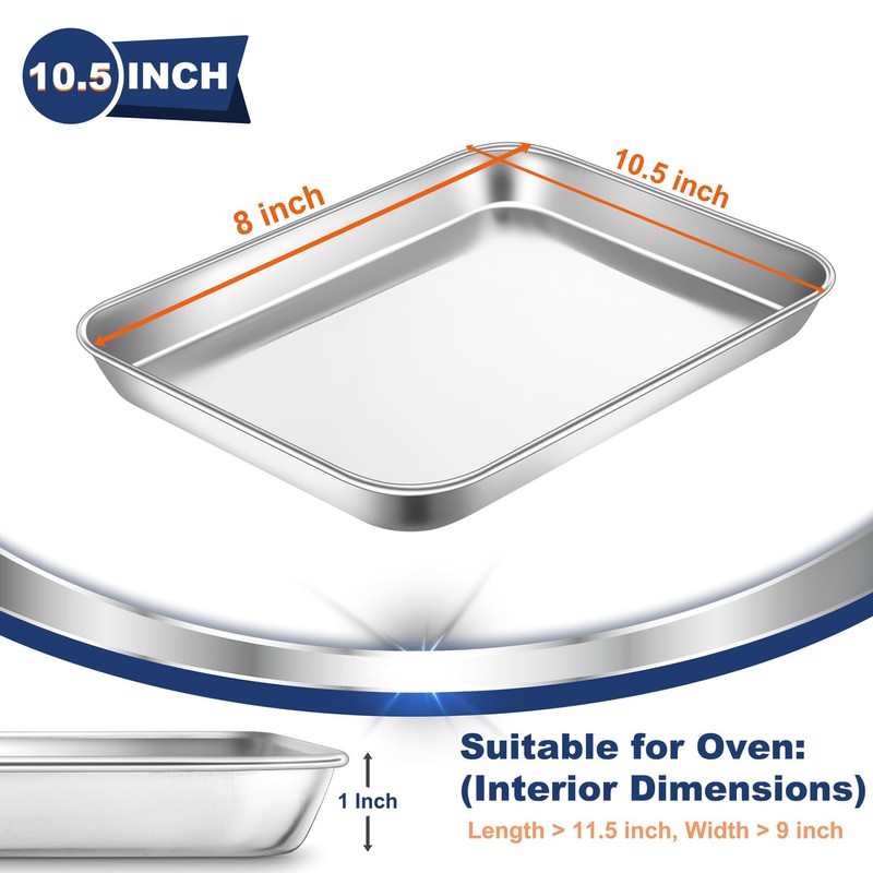 P&P CHEF 10.5 Inch Baking Cookie Sheet, Oven Pan Tray