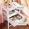 Huuger Night Stand with Fabric Drawer, Side Table with Mesh