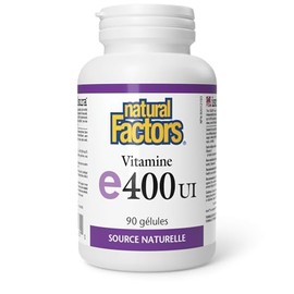 Natural Factors Natural Factors Vitamin E 400 IU, Natural Source, 90 softgels, Highly Bioavailable, Easy-to-Take, A Source of Antioxidants