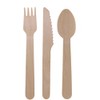 BambooMN Brand - 5.5" Disposable Wood Fork,Knife, Spoon Set, 100