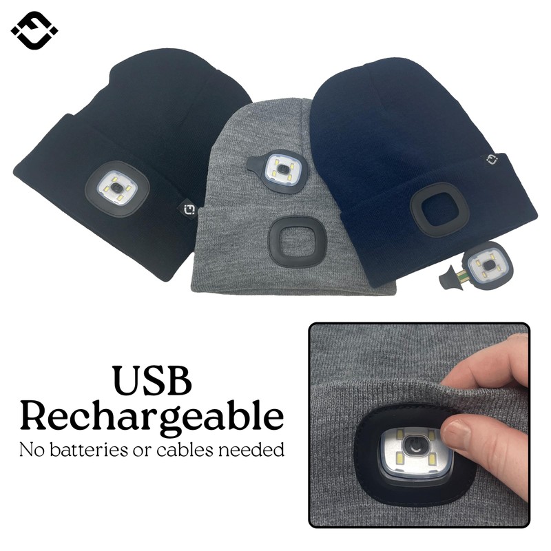 Funky Junque LED Light Beanie - Charcoal