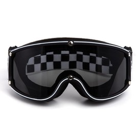APEBAZY Motorcycle Goggles Men Women Scooter Offroad Racing Snowmobile Fashion Glasses Sandproof Windproof Snowproof Anti-Fog UV Resistant Waterproof Cool (Black/White Checked)