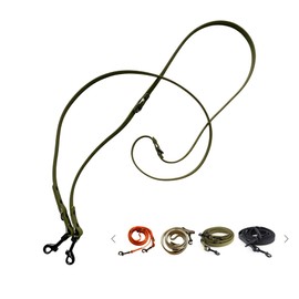 Sniffls Premium Dog Lead for Small and Medium Dogs Lightweight Black - for Small and Medium Dogs - Rubberised, Lightweight, Adjustable - Can also be Used as a Double Lead