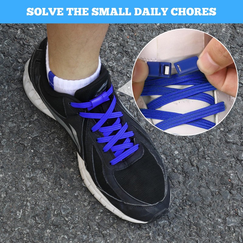 Neo-wows No Tie Elastic Shoelaces, Tieless Shoe Laces for Sneakers