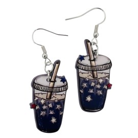 Patriotic Earrings for Women - Red, White, and Blue Earrings - American Independence 4th of July Jewelry, Acrylic, No Gemstone