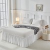 Uozzi Bedding Bed Skirt Queen Size Three Fabric Sides Elastic