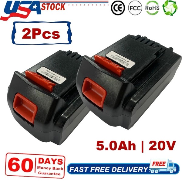 Unbranded 2x 5.0Ah 20Volt LB2X4020 Battery FOR Black & Decker