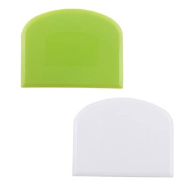 Dough Scraper, Plastic Pastry Pizza Cutter Chopper Multipurpose Kitchen Tool, Green and White