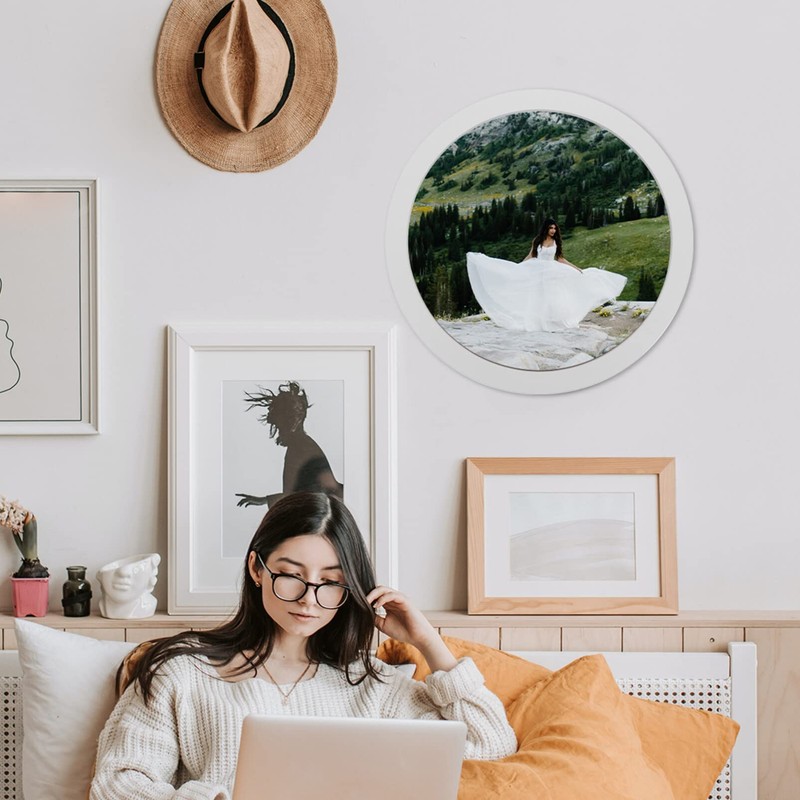 MAGICLULU 11inch Display Frame Circle Display Photo Frame Round Picture