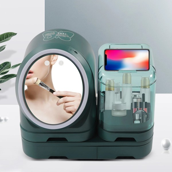 Unbranded Cosmetic Storage Box w/ 3 Level Led Lighted Mirror