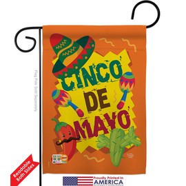 Cinco de Mayo Garden Flag Set Mailbox Hanger Summertime Party Cactus Pinata Sombrero Mexican Fiesta Outdoor Small Decorative Gift Yard House Banner Double-Sided Made In USA 13 X 18.5