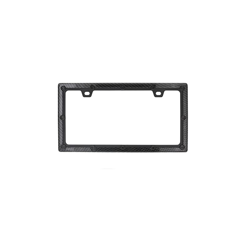 Harrier Hardware Die-Cast Metal Automobile License Plate Frame, Carbon Fiber