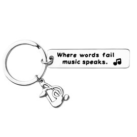 Music Keychain Gift for Daughter Son Men Women Music Note Keychain for Backpack Musician Teacher Band Gifts for Teens Friends Music Lovers Birthday Valentines Gifts for Boyfriend Keychain