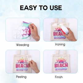 Tintnut Gradient HTV Vinyl - 6sheets 12 x 10 Inches Green Pink Ombre HTV Iron on Vinyl Gradient Heat Transfer Vinyl for T-Shirts DIY Ombre Patterned HTV Vinyl Compatible with Sillhoutte Cameo/Cricut