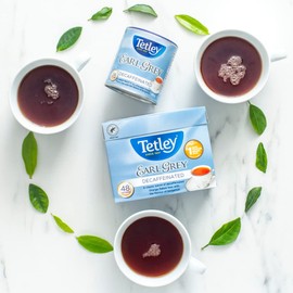 Tetley Earl Grey Decaffeinated Black Tea - 48 Tea Bags, 96 Grams