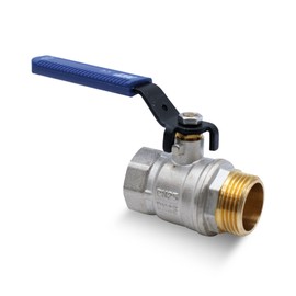 DOJA Barcelona Ball Valve with Lever Handle Blue 1 Inch Male Thread Internal Thread Carbon Steel Shut-off Valve for Water Pumps, Tanks, Outdoor Taps, Water Connections, Rain Butt