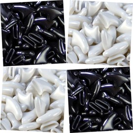 zetpo 80 pcs Cat Claw Covers | Cat Nail Caps | with Adhesives and Applicators (M, Black, White)