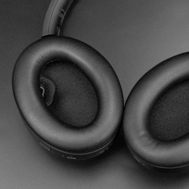 SOULWIT Ear Pads Ear Cushions Replacement Pads for Sony WH-1000XM4 (WH1000XM4) Headset Headphone Pad Compatible Pad Soft Leather High Density Foam (Black)