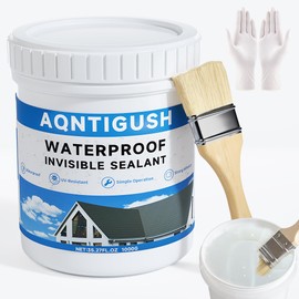 AQNTIGUSH 35oz Transparent Waterproof Sealant Coating Invisible Waterproof Agent, Waterproofing Adhesive for Roofs, Walls, Bathroom, Shower, Wood, Indoor & Outdoor Water Proof Clear Paint Sealer 1kg