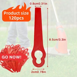 SDXCJY 100 Pcs Plastic Grass Trimmer Blades,Red Plastic Grass Trimmer Blades, 83 mm Lawn Mower Cutting Blades, Lawn Mower Accessories Tool Cordless Strimmer (120Pcs)